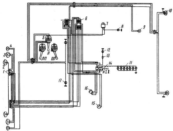 Схема освещения и световой сигнализации МАЗ