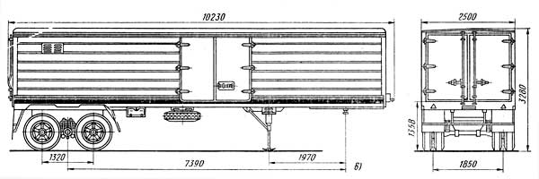 Чертежи полуприцепов одаз