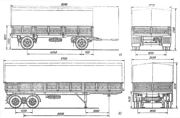 Чертежи полуприцепов одаз