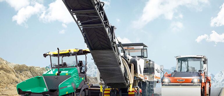 Современная техника для строительства автомобильных дорог и мостов